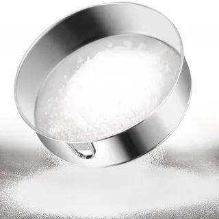 KOBWA Mehlsieb, Edelstahl, feinmaschiges Sieb, Siebpfanne, Lebensmittel, Tee, Zucker, Mehl, Siebe für Küche, Zuhause