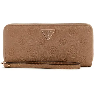 GUESS Damen Cresidia Around Large Zip Wallet Clutch, Dark Taupe, Einheitsgröße