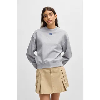 HUGO Blue Sweatshirt »Delessa«, mit Logoaufnäher, grau