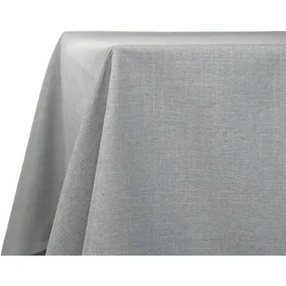 Decomira Tischdecke wasserabweisend Leinen-Optik - Fleckschutz, abwaschbar - Garten-Tischdecke Outdoor, Tischtuch Esstisch - Grau - 130x220 cm