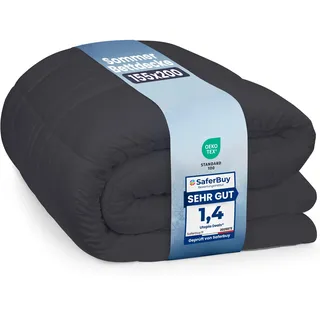 Utopia Bedding Bettdecke 155 x 220 cm, leichte Bettdecke mit Polyesterfüllung für 4 Jahreszeiten, Mikrofaser, für 1 Person (Grau)