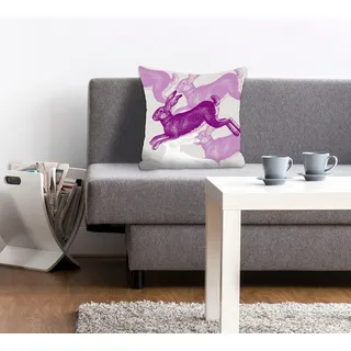 queence Dekokissen »Manolis« mit springenden Hasen, lila