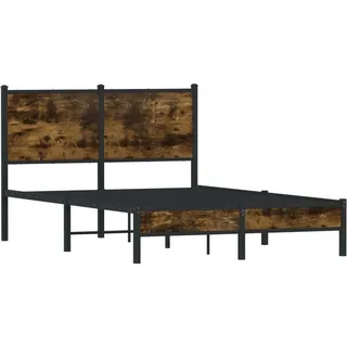 Metallbett ohne Matratze Räuchereiche 120x200 cm - Braun