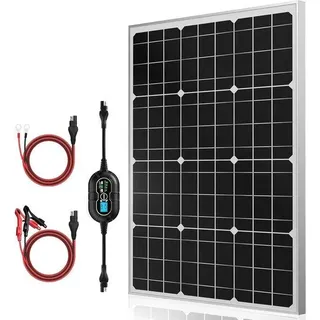 Solar-Set - Regenwassersammler - Autobatterie-Lader - Hochleistung-PP-Technologie - 50 Watt - Schwarz