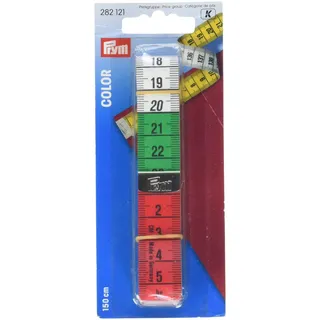Prym 282121 Maßband Color 150 cm/cm, gelb, farbige Dezimeter-Zonen