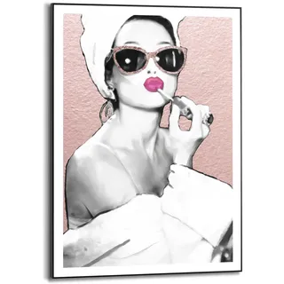 Reinders! Poster »Lipstick Beauty« Schlafzimmer - Frau - Sonnebrille - Rosa - MDF - Fashion - 50x70 cm, rosa
