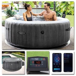 Intex PureSpa Bubble GreyWood XXL Deluxe 216 x 71 cm grau 28442