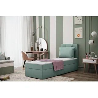 Kaiser Möbel Jugendbett mit bettkasten matratze topper AMANDA 80x200 cm Grün Links - Grün