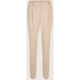 Bundfaltenhose MADELEINE "Chinohose Konische Businesshose mit Stretch-Komfort", Damen, Gr. 34, N-Gr, beige, Obermaterial: 62% Polyester PES. 32% Viskose CV. 6% Elasthan EL., Modern, Hosen Bundfaltenhose