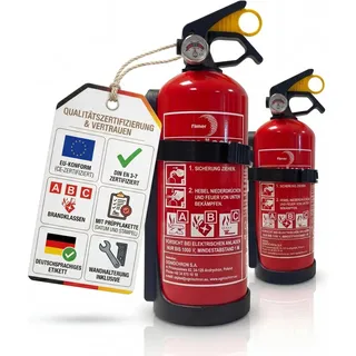 BigDean 2 Stück Feuerlöscher 1kg Halterung/Manometer Made in Europa