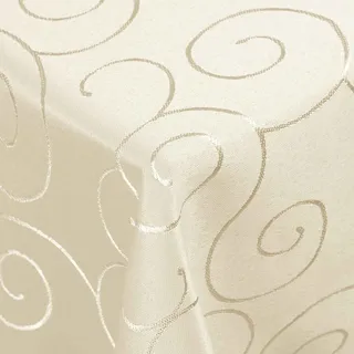 DecoHomeTextil Kringel Tischdecke Eckig 130 x 130 cm Champagner