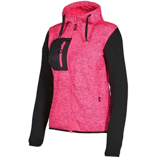 U-Power Rainbow, Sweatshirt mit durchgehendem Reißverschluss, mit großen Taschen, weichem Fleece, Baumwoll-Stretchgewebe, hohem Kragen, verstellbarer Kapuze, bequemer Winterkleidung - BLACK FUCSIA L