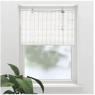 SOLUNA Bambus-Rollo VD flach weiss 60x160 cm