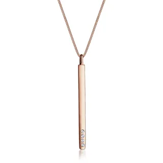 Elli Y-Kette mit Anhänger Kristalle 925 Sterling Silber Rosé vergoldet 45 cm