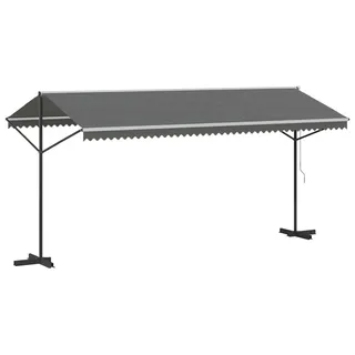vidaXL Freistehende Markise 5 x 3 m Polyester Grau - Grau
