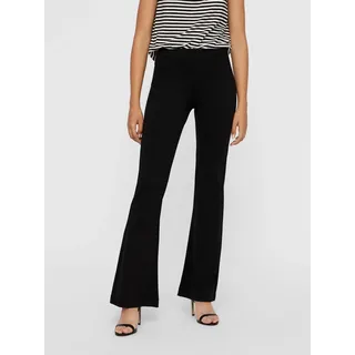 Bootcuthose VERO MODA "VMKAMMA", Damen, Gr. XL, Länge 30, schwarz, Milano Rib, Obermaterial: 65% Viskose, 30% Nylon, 5% Elasthan, unifarben, ausgestellt lang, Hosen Bootcuthose, Topseller