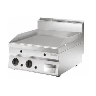 Bartscher Griddleplatte 650 600G-G, Griddleplatte mit Fettauffangbehälter und Spritzschutz, 1 Stück