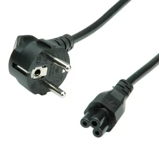 Bachmann 304.1054 H05VV-F 3G0,75mm2 sw L:1,0m IEC C5 Steckdose auf CEE7 Stecker L 1m (1 m), Stromkabel