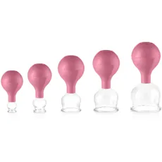 Bild von Schröpfgläser Set aus Echtglas 5 Stück. diverse Größen Pink