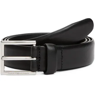 Ledergürtel TOMMY HILFIGER "HUDSON 3.0 cm breit", Herren, Gr. 11,5, schwarz, Rindsleder, unifarben, Gürtel Ledergürtel, Größenverstellbar