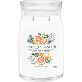 Yankee Candle White Spruce & Grapefruit Duftkerze 567 g weiß