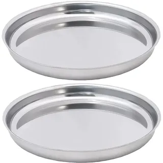 Fackelmann 9922750 Austerntablett 2 Stück, Meeresfrüchteplatte, Meeresfrüchteplatte, Edelstahl, große Austernschale, 34,7 cm
