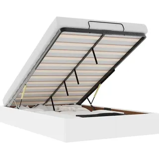 vidaXL Ottoman-Bett ohne Matratze Weiß 120x200 cm Kunstleder