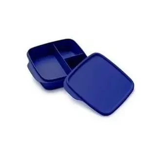 Tupperware Lunchbox Clevere Pause 1x 550ml Blau mit 3-fach Einteilung (inkl. Kiwilöffel)