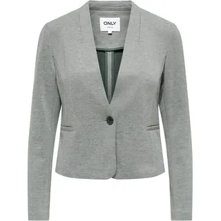 Kurzblazer ONLY "ONLSELKIE L/S MEL FIT BLAZER TLR", Damen, Gr. 36, balsam grün detail:melange, Jersey, Obermaterial: 66% Polyester, 34% Baumwolle, meliert, regular fit taillenbedeckt, V-Ausschnitt, Blazer Kurzblazer, Materialmix, regular fit