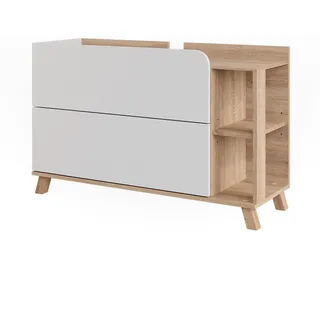 Vicco Waschbeckenunterschrank Karen Sonoma/Weiß 100 x 65 cm mit 2 Schubladen