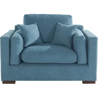 Home Affaire Loveseat HOME AFFAIRE "Fresh Pond Sessel", blau (türkis), B:140cm H:95cm T:96cm, 100% Polyester, Sessel, weicher Sitzkomfort, incl. Zierkissen, B/T/H: 140/96/95 cm