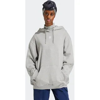 Kapuzensweatshirt ADIDAS ORIGINALS "ESS HOODIE", Damen, Gr. S, grau (medium grau heather), Obermaterial: 100% Baumwolle, angesetztes Bündchen, Sweatshirts Kapuzensweatshirt, mit Kapuze, aus Baumwolle