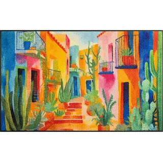 Wash+Dry Casas de Colores 75 x 120 cm Blau