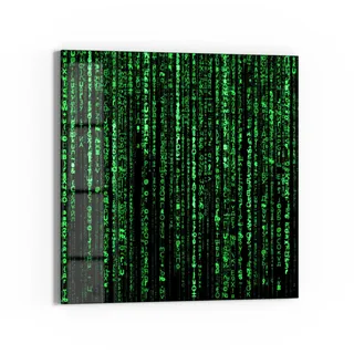 DEQORI Glasbild Echtglas | Motiv Verschlüsselter Code | quadratisch einteilig 30x30 cm | schöne Dekoration | Wandbild für Wohnzimmer, Schlafzimmer, Flur & Küche | moderne Wanddeko