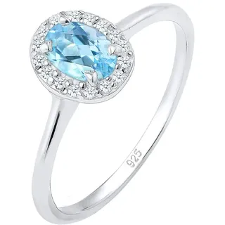 Elli DIAMONDS Ring Damen Verlobungsring Topas mit Diamant (0.08 ct.) in 925 Sterling Silber