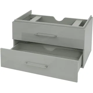 Mendler Premium Waschbeckenunterschrank HWC-D16, Waschtischunterschrank Waschtisch Badmöbel, hochglanz 90cm - grau