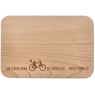 Spruchreif | Frühstücksbrettchen aus Holz | Brotzeitbrett mit Gravur | Frühstücksbrett mit Gravur | Frühstücksbrett mit Spruch Radfahrer | Geschenke für Radfahrer und Mountainbiker | Geschenk E-Bike