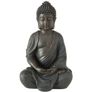 Boltze Buddha Figur sitzend (Höhe 20 cm, Statue aus Kunstharz, Feng-Shui Deko, Dekoration/Geschenkidee, für Innen- / Außenbereich) 1020235