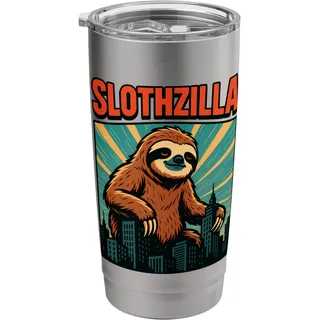 Slothzilla Fantastisches Faultier Doppelwandiger Edelstahl-Thermobecher