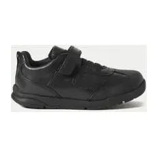 Boys M&S Collection Kids' Leather Riptape School Shoes (8 Small - 1.5 Large) - Black, Black - 11.5S-NAR