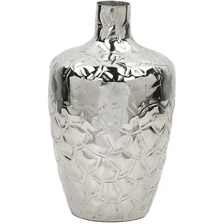 Beliani Blumenvase Silber 39 cm Dekoration, Vasen, Metallvasen