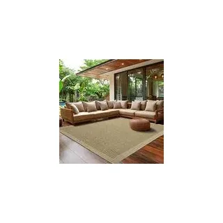 Outdoor Teppich Wetterfest Terrasse Balkon Garten Küchenteppich Einfarbiges Design Flachgewebe Sisal Look Waschbarer Teppich Verschiedene Große : 80 X 250 cm , Farbe : Grün - Grün