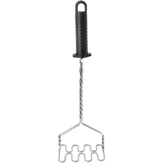 com-four® Kartoffelstampfer aus verchromtem Metall - Püree Stampfer für die Küche - Stampfer für Kartoffeln - Potato Masher - 35 cm (01 Stück)