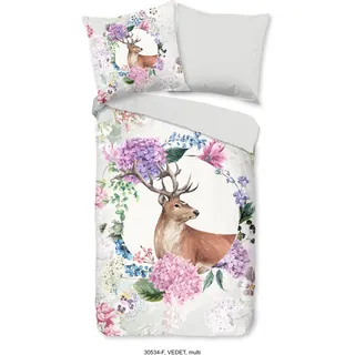 Good Morning Bettwäsche Hirsch - 135x200 cm - Flanell/ Biber - Grau