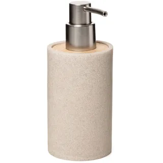 TATAY Seifenspender für das Badezimmer Bora, aus Polyresin, BPA-frei, Farbe Beige. Maßnahmen 9 x 7,3 x 17 cm
