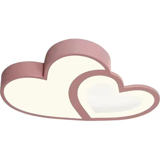 LED Deckenlampe Kinderzimmer - Herzform Deckenleuchte - Stufenlos dimmbar, Fernbedienung, 40 W, 220 V, 55×38 cm, Für Räume ca. 10 m2 - Rosa - Rosa