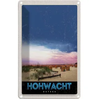 vianmo Blechschild 18x12 cm Hochwacht Ostsee Strandkorb Strand Abenteuer Reisen Urlaub