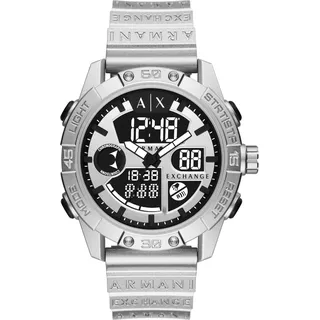 Armani Exchange AX2965 D-BOLT Uhr Herrenuhr Datum Alarm silber