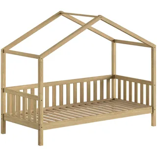 Vipack Hausbett Dallas 90 x 200 cm Eiche massiv natur geölt beige