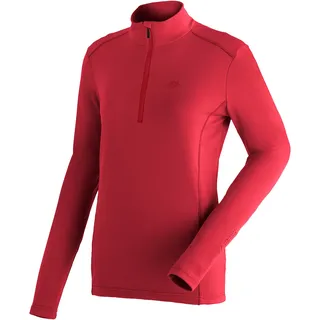Maier Sports Fleecepullover »Jenna Rec«, Damen Midlayer, elastisches und pflegeleichtes Half-Zip Fleece, rot